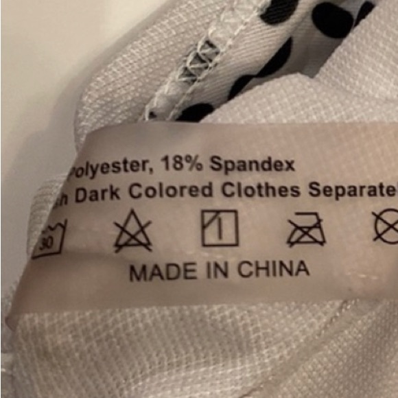 3/$30* Shein Small Bikini Top Off-White Tank Black PolkaDot Dalmatian spot look - Picture 6 of 6